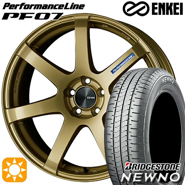 【取付対象】165/50R16 75V ブリヂストン ニューノ ENKEI エンケイ パフォーマンスライン PF07 ゴールド 16インチ 5.0J 4H100 サマータイヤホイールセット