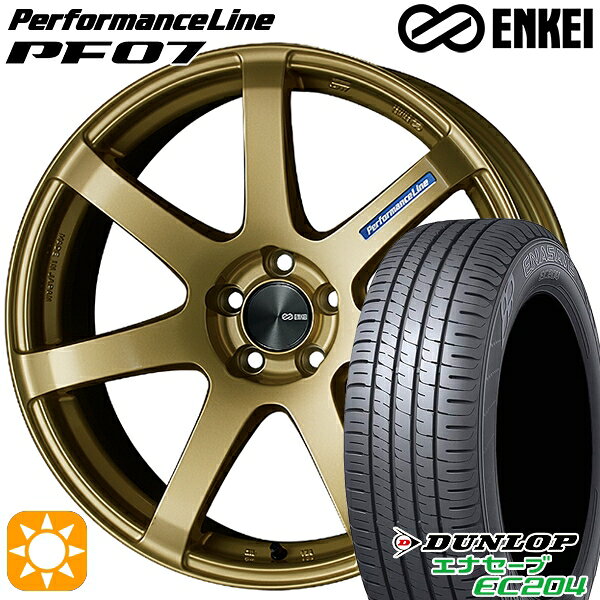 【取付対象】225/50R18 95W ダンロップ エナセーブ EC204 ENKEI エンケイ パフォーマンスライン PF07 ゴールド 18インチ 7.5J 5H114.3 サマータイヤホイールセット