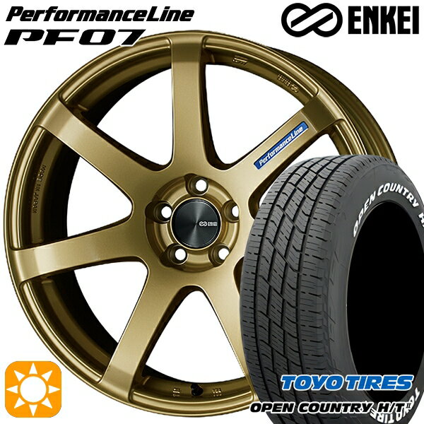 【取付対象】235/60R18 103H トーヨー オープンカントリー H/T2 WL ENKEI エンケイ パフォーマンスライン PF07 ゴールド 18インチ 7.5J 5H114.3 サマータイヤホイールセット