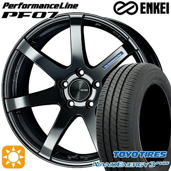 【取付対象】225/50R18 95W トーヨー ナノエナジー3プラス ENKEI エンケイ パフォーマンスライン PF07 SBK 18インチ 7.5J 5H114.3 サマータイヤホイールセット