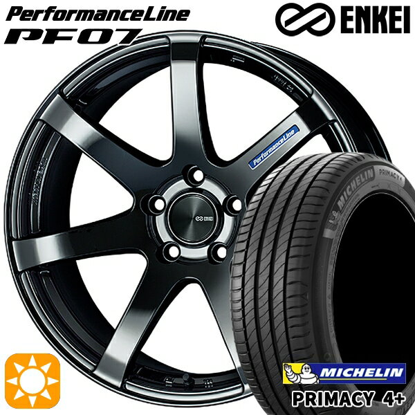 【取付対象】225/45R18 95W XL ミシュラン プライマシー4プラス ENKEI エンケイ パフォーマンスライン PF07 SBK 18インチ 7.5J 5H114.3 サマータイヤホイールセット