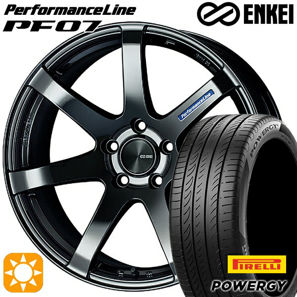 【取付対象】225/45R18 95W XL ピレリ パワジー ENKEI エンケイ パフォーマンスライン PF07 SBK 18インチ 7.5J 5H114.3 サマータイヤホイールセット