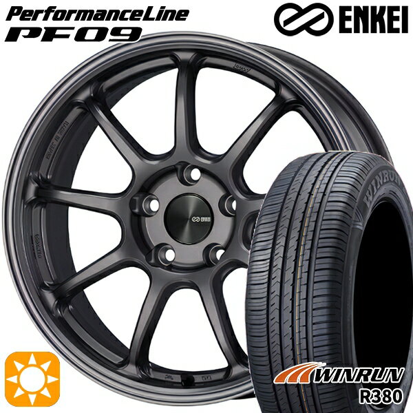 【取付対象】マツダ6 エクストレイル 225/60R18 104V XL ウィンラン R380 ENKEI エンケイ パフォーマンスライン PF09 ダークシルバー 18インチ 8.0J 5H114.3 サマータイヤホイールセット