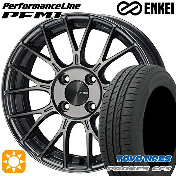 【取付対象】フィット アクア 185/60R15 84H トーヨー プロクセス CF3 ENKEI エンケイ パフォーマンスライン PFM1 ダークシルバー 15インチ 6.0J 4H100 サマータイヤホイールセット