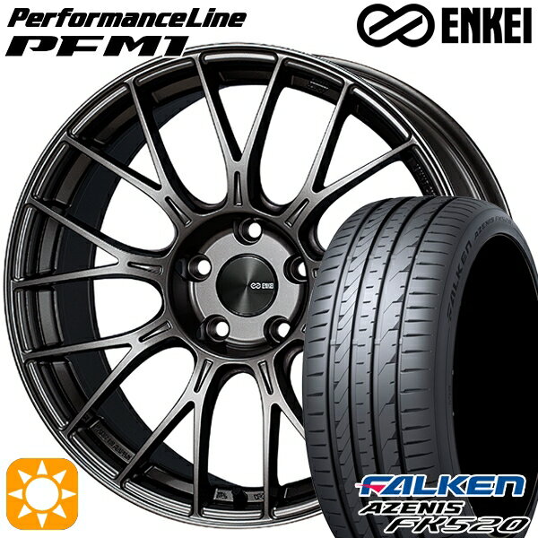 【取付対象】225/50R18 99W XL ファルケン アゼニス FK520 ENKEI エンケイ パフォーマンスライン PFM1 ダークシルバー 18インチ 7.5J 5H114.3 サマータイヤホイールセット