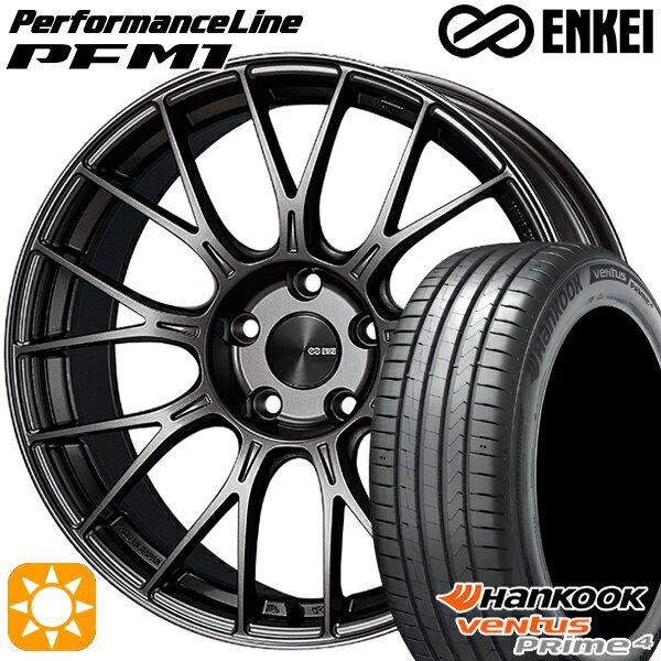 【取付対象】215/60R17 96V ハンコック veNtus PRime4 K135A ENKEI エンケイ パフォーマンスライン PFM1 ダークシルバー 17インチ 7.0J 5H114.3 サマータイヤホイールセット