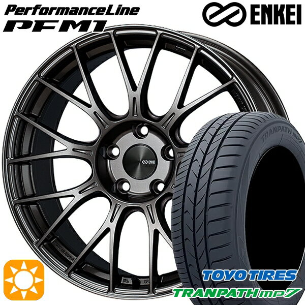 【取付対象】215/55R17 94V トーヨー トランパス mp7 ENKEI エンケイ パフォーマンスライン PFM1 ダークシルバー 17インチ 7.5J 5H114.3 サマータイヤホイールセット