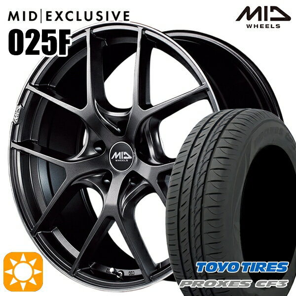 【取付対象】アクセラ アテンザ 215/45R18 93W XL トーヨー プロクセス CF3 MID RMP 025F セミグロスGM/リムDCロゴMC 18インチ 7.0J 5H114.3 サマータイヤホイールセット