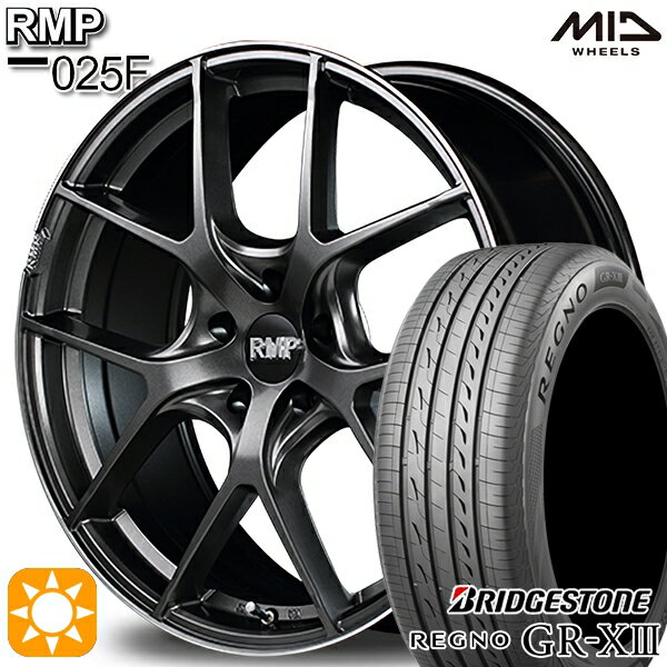 【18日限定!ダイヤモンド会員限定P13倍!】 アイシス ノア/ヴォクシー 215/45R17 91W XL ブリヂストン レグノ GR-X3 MID RMP 025F セミグロスGM/リムDCロゴMC 17インチ 7.0J 5H114.3 サマータイヤホイールセット