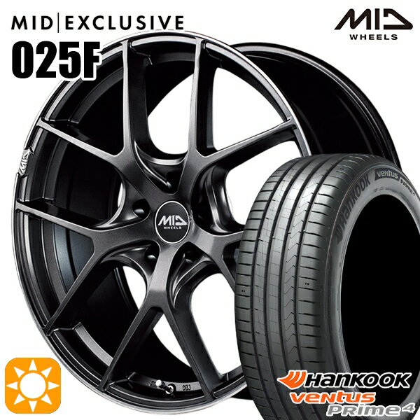【取付対象】205/50R17 93W XL ハンコック veNtus PRime4 K135 MID RMP 025F セミグロスGM/リムDCロゴMC 17インチ 7.0J 5H114.3 サマータイヤホイールセット