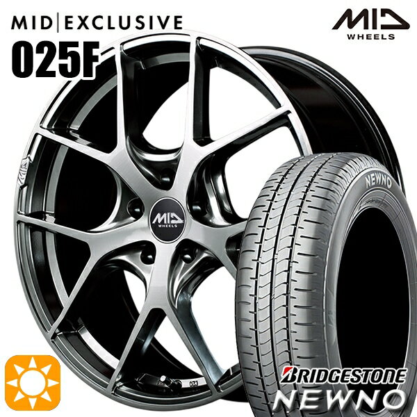 【取付対象】215/45R17 91W XL ブリヂストン ニューノ MID RMP 025F ハイパーメタルコート/ブラッシュド 17インチ 7.0J 5H114.3 サマータイヤホイールセット