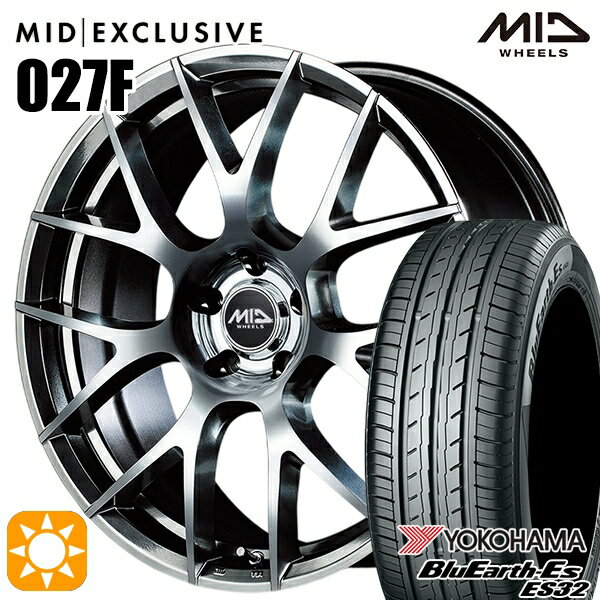 【取付対象】アイシス ノア 215/45R17 91V XL ヨコハマ ブルーアース ES32 MID RMP 027F ハイパーメタルコート/ミラーカット 17インチ 7.0J 5H114.3 サマータイヤホイールセット