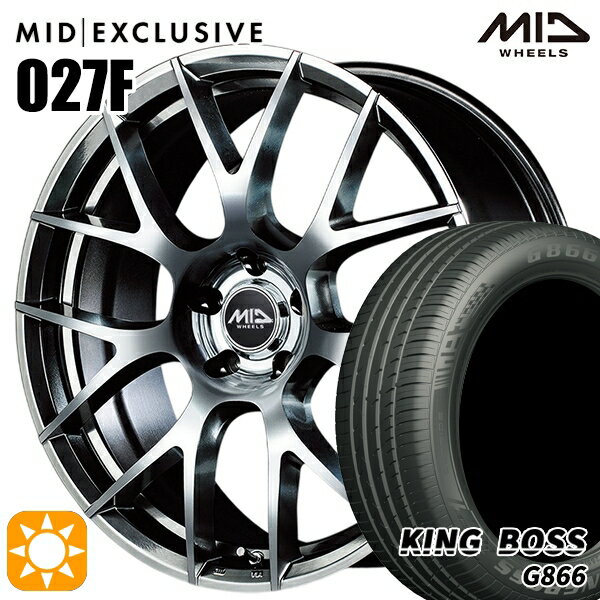 【取付対象】アイシス ノア 215/45R17 91W XL キングボス G866 MID RMP 027F ハイパーメタルコート/ミラーカット 17インチ 7.0J 5H114.3 サマータイヤホイールセット