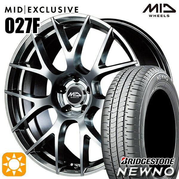 【取付対象】225/45R18 95W XL ブリヂストン ニューノ MID RMP 027F ハイパーメタルコート/ミラーカット 18インチ 7.0J 5H114.3 サマータイヤホイールセット