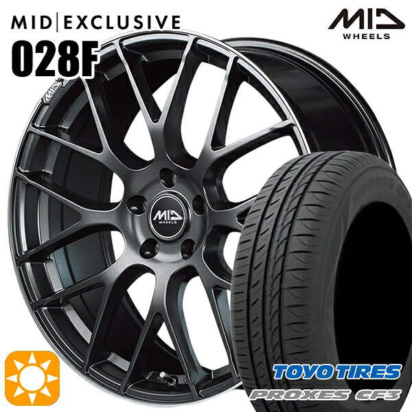 【取付対象】ジェイド アクセラ 225/40R18 92W XL トーヨー プロクセス CF3 MID RMP 028F セミグロスGM/リムDCロゴMC 18インチ 7.0J 5H114.3 サマータイヤホイールセット