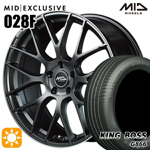 【取付対象】225/45R18 95W XL キングボス G866 MID RMP 028F セミグロスGM/リムDCロゴMC 18インチ 8.0J 5H114.3 サマータイヤホイールセット