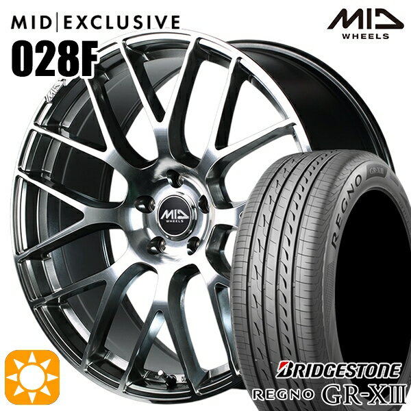 【取付対象】ジェイド アクセラ 225/40R18 92W XL ブリヂストン レグノ GR-X3 MID RMP 028F ハイパーメタルコート/ミラーカット 18インチ 7.0J 5H114.3 サマータイヤホイールセット