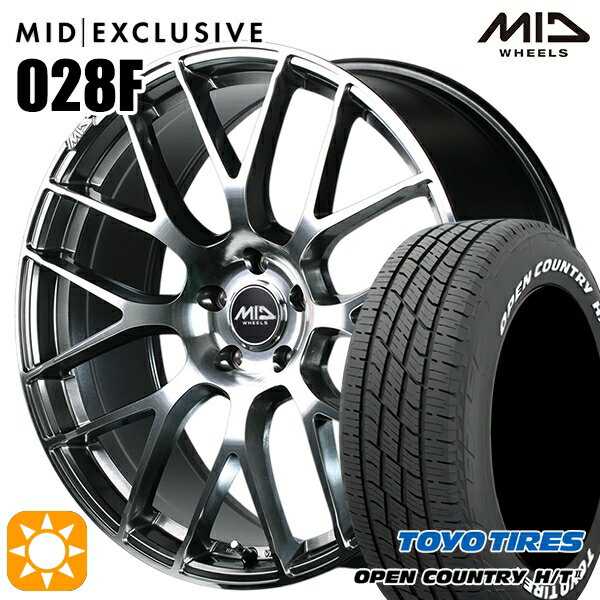 【取付対象】デリカD5 アウトランダー 225/55R18 98H トーヨー オープンカントリー H/T2 WL MID RMP 028F ハイパーメタルコート/ミラーカット 18インチ 7.0J 5H114.3 サマータイヤホイールセット