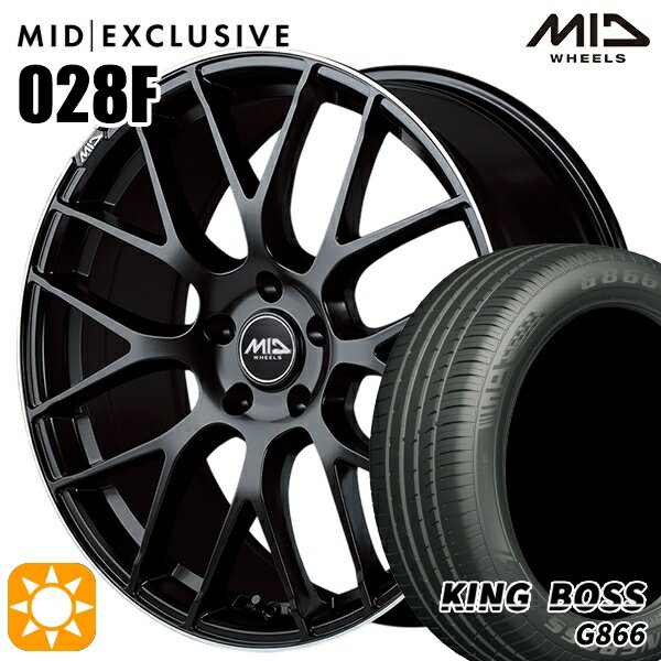 【取付対象】245/40R19 98W XL キングボス G866 MID RMP 028F セミグロスBK/リムエッジDCロゴMC 19インチ 8.0J 5H114.3 サマータイヤホイールセット