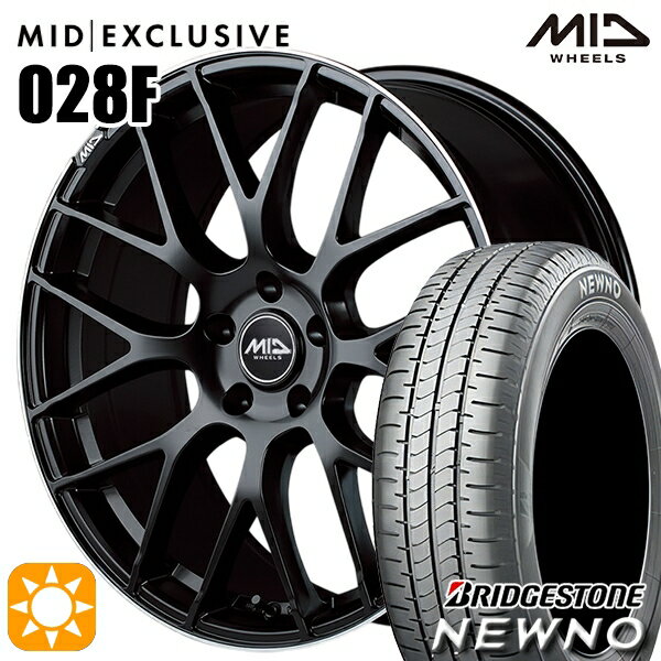 【取付対象】235/50R18 97V ブリヂストン ニューノ MID RMP 028F セミグロスBK/リムエッジDCロゴMC 18インチ 8.0J 5H114.3 サマータイヤホイールセット