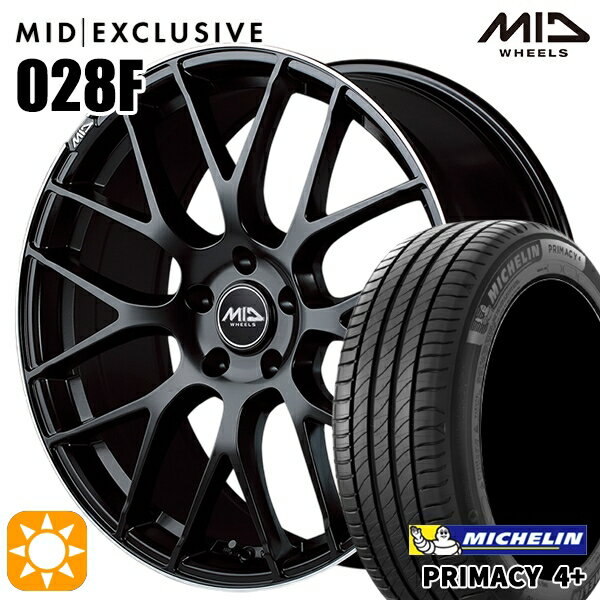 【取付対象】アウトランダー デリカD5 225/55R18 98V ミシュラン プライマシー4プラス MID RMP 028F セミグロスBK/リムエッジDCロゴMC 18インチ 8.0J 5H114.3 サマータイヤホイールセット