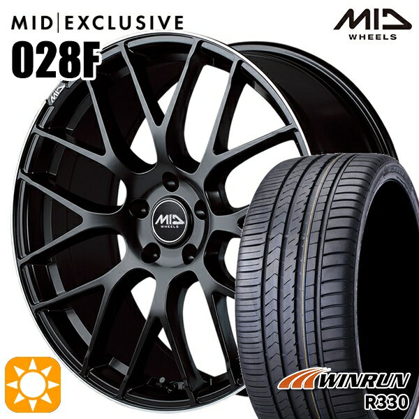 【取付対象】225/35R20 93W XL ウィンラン R330 MID RMP 028F セミグロスBK/リムエッジDCロゴMC 20インチ 8.5J 5H114.3 サマータイヤホイールセット