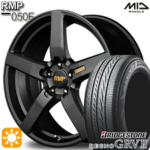 【取付対象】アイシス ノア 215/45R17 91W XL ブリヂストン レグノ GRV2 MID RMP 050F セミグロスガンメタ 17インチ 7.0J 5H114.3 サマータイヤホイールセット