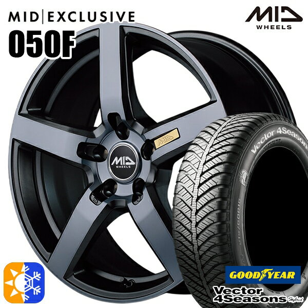 アクセラ アテンザ 215/45R18 89H グッドイヤー ベクター フォーシーズンズ MID RMP 050F 18インチ 7.0J 5H114.3 ガンメタDC/マットスモーククリア オールシーズンタイヤホイールセット