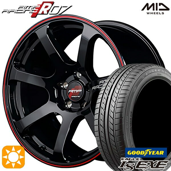 【18日限定!ダイヤモンド会員限定P13倍!】 リーフ レヴォーグ 215/50R17 95V XL グッドイヤー イーグル LSEXE MID RMPレーシング R07 ブラック/リムレッドライン 17インチ 7.0J 5H114.3 サマータイヤホイールセット