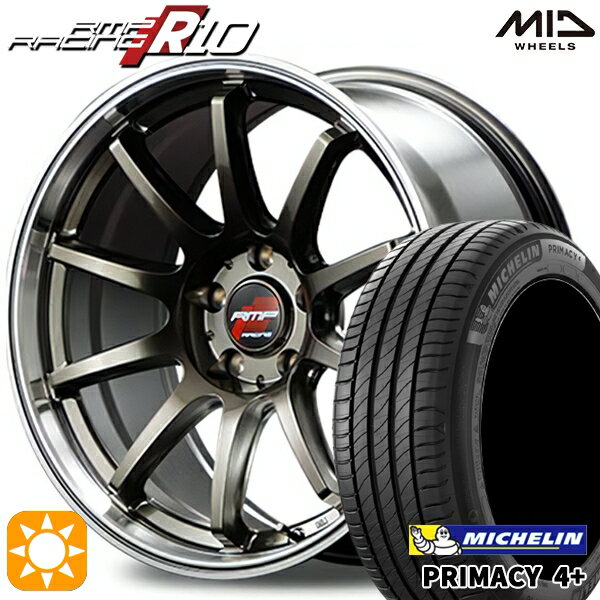 5/15ポイント5倍★レクサスNX 235/55R18 104V XL ミシュラン プライマシー4プラス MID RMPレーシング R10 レーシングチタンシルバー/リムポリッシュ 18インチ 7.5J 5H114.3 サマータイヤホイールセット