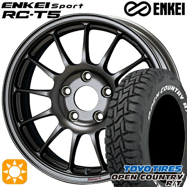 【取付対象】エルグランド クロスロード 215/65R16 109/107Q トーヨー オープンカントリー R/T ホワイトレター ENKEI エンケイスポーツ RC-T5 ダークシルバー 16インチ 6.5J 5H114.3 サマータイヤホイールセット