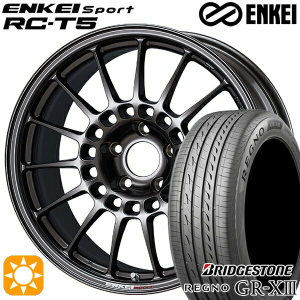 【取付対象】アイシス ノア/ヴォクシー 215/45R17 91W XL ブリヂストン レグノ GR-X3 ENKEI エンケイスポーツ RC-T5 ダークシルバー 17インチ 7.0J 5H114.3 サマータイヤホイールセット