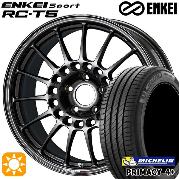 【取付対象】C-HR カローラクロス 215/60R17 96V ミシュラン プライマシー4プラス ENKEI エンケイスポーツ RC-T5 ダークシルバー 17インチ 7.0J 5H114.3 サマータイヤホイールセット