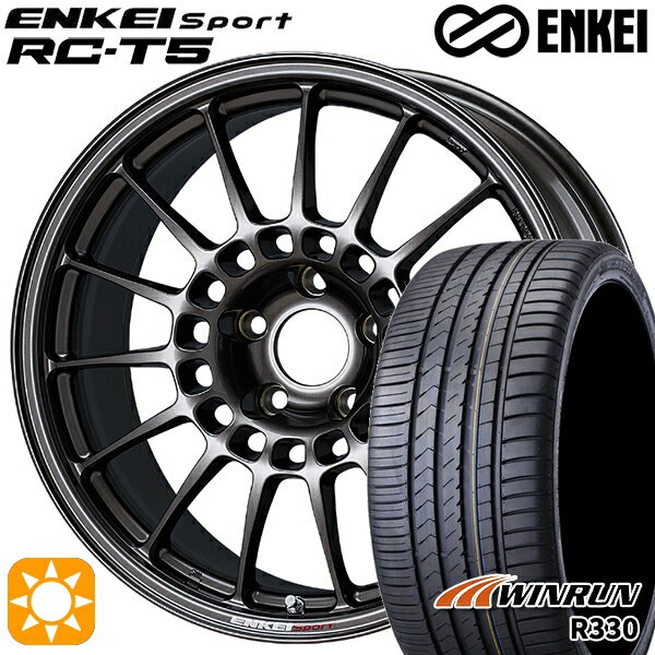 【取付対象】リーフ レヴォーグ 215/50R17 95W XL ウィンラン R330 ENKEI エンケイスポーツ RC-T5 ダークシルバー 17インチ 7.0J 5H114.3 サマータイヤホイールセット