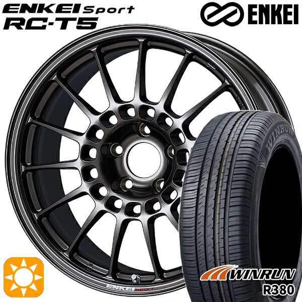 【取付対象】C-HR カローラクロス 215/60R17 96V ウィンラン R380 ENKEI エンケイスポーツ RC-T5 ダークシルバー 17インチ 7.0J 5H114.3 サマータイヤホイールセット