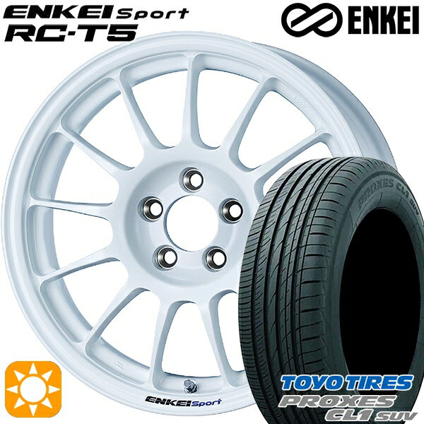 【取付対象】ヴェゼル オデッセイ 215/60R16 95V トーヨー プロクセス CL1 SUV ENKEI エンケイスポーツ RC-T5 ホワイト 16インチ 6.5J 5H114.3 サマータイヤホイールセット