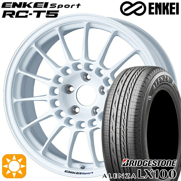 5/20ポイント5倍★ヴェゼル レガシィ 225/60R18 100H ブリヂストン アレンザ LX100 ENKEI エンケイスポーツ RC-T5 ホワイト 18インチ 8.0J 5H114.3 サマータイヤホイールセット