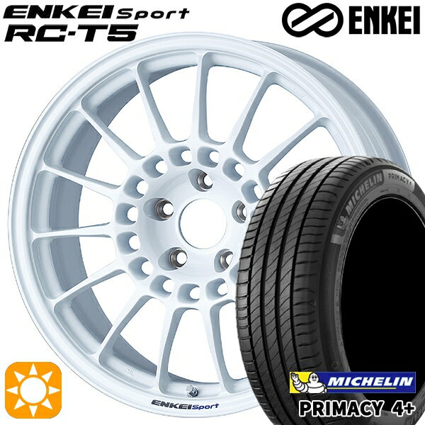 【取付対象】205/50R17 93W XL ミシュラン プライマシー4プラス ENKEI エンケイスポーツ RC-T5 ホワイト 17インチ 7.0J 5H114.3 サマータイヤホイールセット