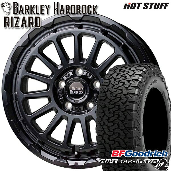 5/15ポイント5倍★LT215/65R16 103/100S RBL BFグッドリッチ オールテレーン T/A KO2 HotStuff バークレイ ハードロック リザード セミグロスブラック 16インチ 7.0J 5H114.3 サマータイヤホイールセット