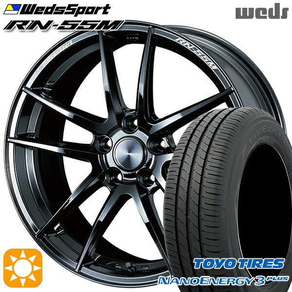 【取付対象】225/50R18 95W トーヨー ナノエナジー3プラス Weds ウェッズスポーツ RN55M グロスブラック 18インチ 8.5J 5H114.3 サマータイヤホイールセット