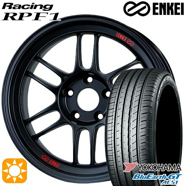 【取付対象】セレナ 215/40R18 89W XL ヨコハマ ブルーアースGT AE51 ENKEI エンケイレーシング RPF1 マットブラック 18インチ 7.5J 5H114.3 サマータイヤホイールセット