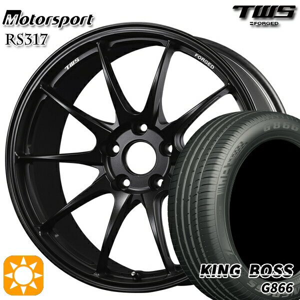 【取付対象】BMW F32/F33/F36 225/45R18 95W XL キングボス G866 TWS モータースポーツ RS317 フラットグラファイトブラック 18インチ 8.0J 5H120 サマータイヤホイールセット