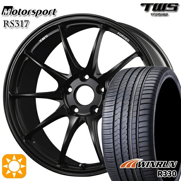 【取付対象】BMW F10/F11 245/45R18 100W XL ウィンラン R330 TWS モータースポーツ RS317 フラットグラファイトブラック 18インチ 8.0J 5H120 サマータイヤホイールセット
