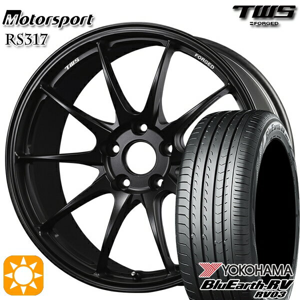 【取付対象】BMW F34 225/50R18 95V ヨコハマ ブルーアース RV03 TWS モータースポーツ RS317 フラットグラファイトブラック 18インチ 8.0J 5H120 サマータイヤホイールセット