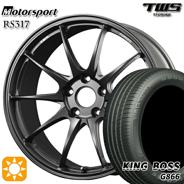 【取付対象】BMW F32/F33/F36 225/45R18 95W XL キングボス G866 TWS モータースポーツ RS317 フラットレーシングガンメタ 18インチ 8.0J 5H120 サマータイヤホイールセット