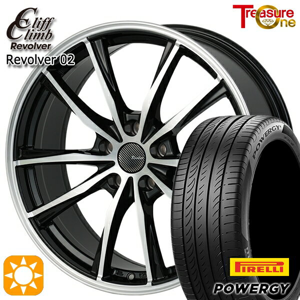 【取付対象】リーフ レヴォーグ 215/50R17 95W XL ピレリ パワジー トレジャーワン クリフクライム リボルバー02 ブラックポリッシュ 17インチ 7.0J 5H114.3 サマータイヤホイールセット