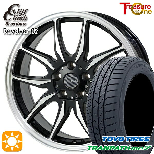 【取付対象】C-HR カローラクロス 215/60R17 96H トーヨー トランパス mp7 トレジャーワン クリフクライム リボルバー03 ブラックポリッシュ 17インチ 7.0J 5H114.3 サマータイヤホイールセット