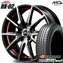 【取付対象】185/65R15 88T ハンコック KlnERGy ECO2 K435 MID シュナイダー RX02 ブラックポリッシュ/アンダーカットレッド 15インチ 6.0J 5H100 サマータイヤホイールセット