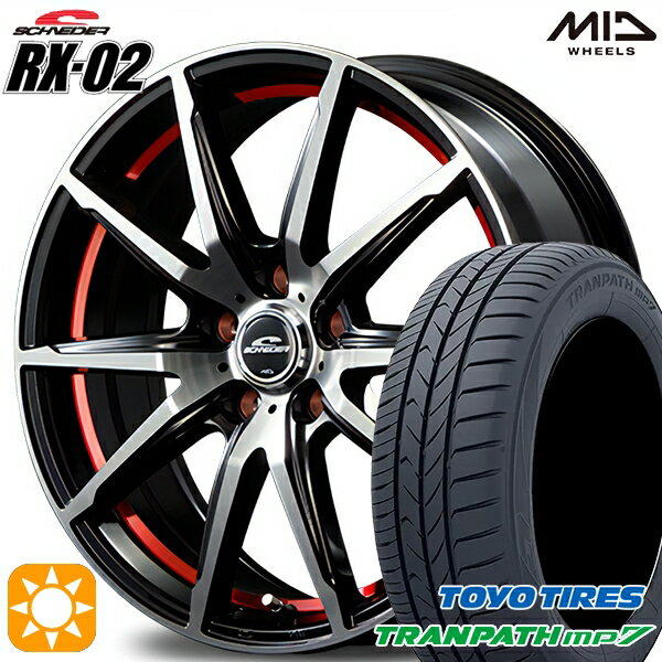【取付対象】205/65R15 94H トーヨー トランパス mp7 MID シュナイダー RX02 RX810 BP/アンダーカットレッド 15インチ 6.0J 5H114.3 サマータイヤホイールセット