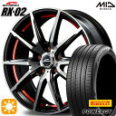 【取付対象】195/65R15 91V ピレリ パワジー MID シュナイダー RX02 ブラックポリッシュ/アンダーカットレッド 15インチ 6.0J 5H114.3 サマータイヤホイールセット